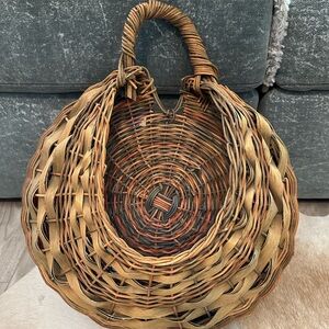 Vintage Boho Wicker Wall Basket